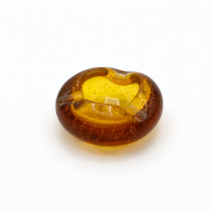 ROUND AMBER ASHTRAY
